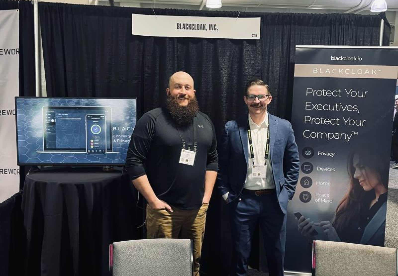 BlackCloak conventions booth and employees